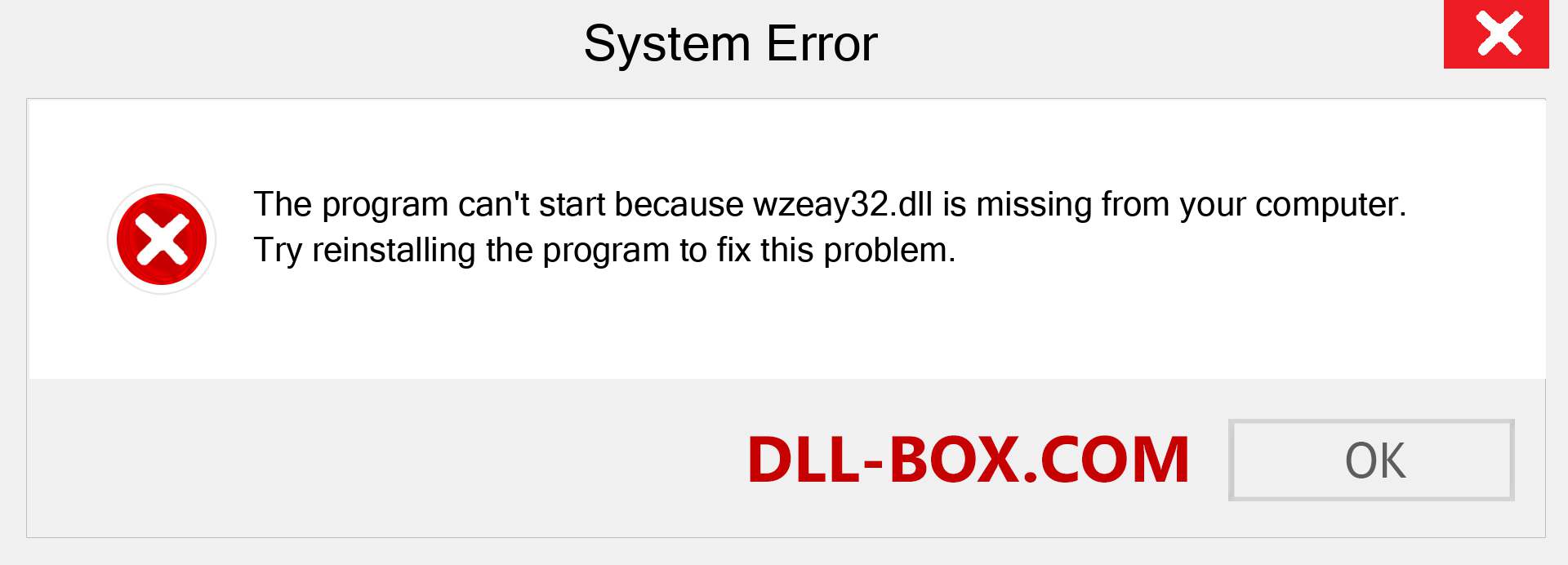  wzeay32.dll file is missing?. Download for Windows 7, 8, 10 - Fix  wzeay32 dll Missing Error on Windows, photos, images